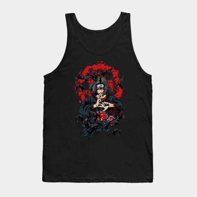 Itachi Genjutsu Anime Fanart Tank Top by Planet of Tees